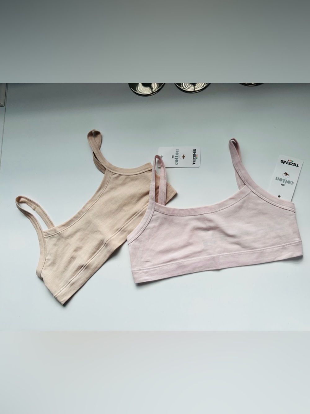 Tezenis Cotton Bralette Set in Beige & Nude